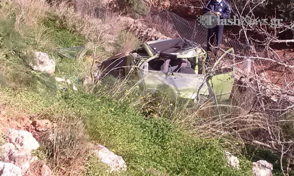 Χανιά: Ζευγάρι έκανε βουτιά με το αυτοκίνητό από ύψωμα στo δρόμο του Βλητέ (φωτο)