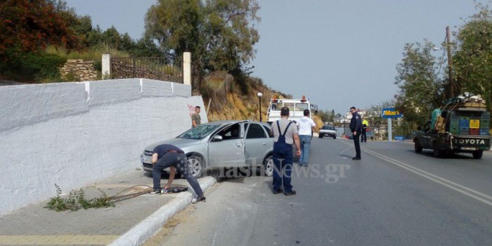 Χανιά: Του έφυγε το αυτοκίνητο στην κακιά στροφή – Ένας τραυματίας (φωτο)