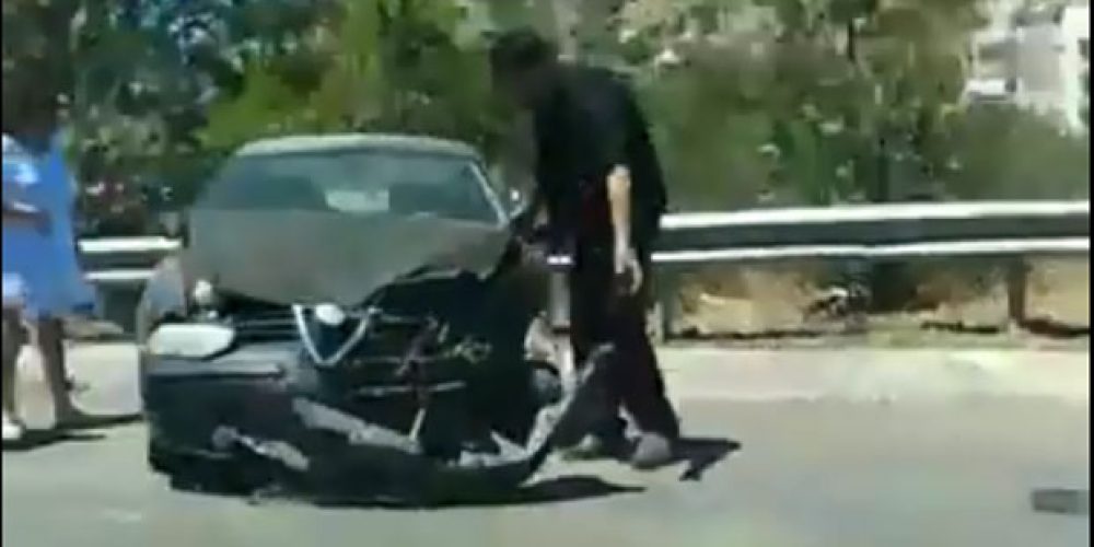 Κρήτη: Τροχαίο με τούμπα αυτοκινήτου και εγκλωβισμό στην Εθνική