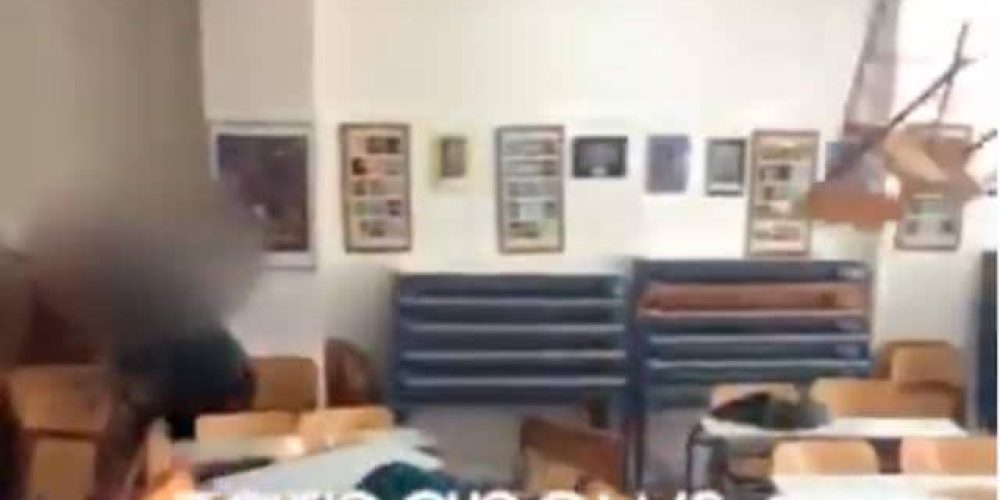 Βίντεο: Μαθητές βανδαλίζουν αίθουσα σχολείου στα Χανιά
