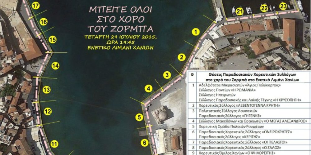 Το συρτάκι του Ζορμπά θα αγκαλιάσει το Ενετικό λιμάνι των Χανίων