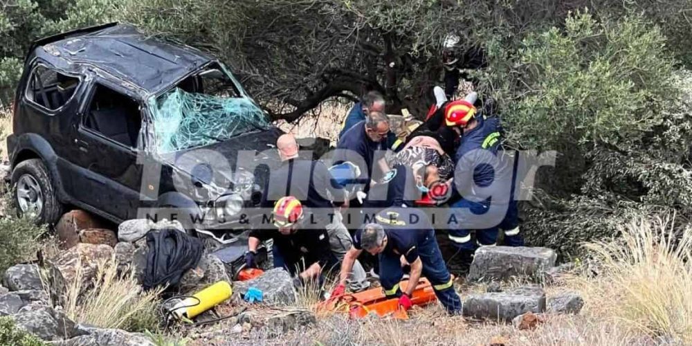 Κρήτη: Γυναίκα οδηγός έπεσε στον γκρεμό και την πλάκωσε το όχημά της – Σώθηκε από θαύμα (φωτο)