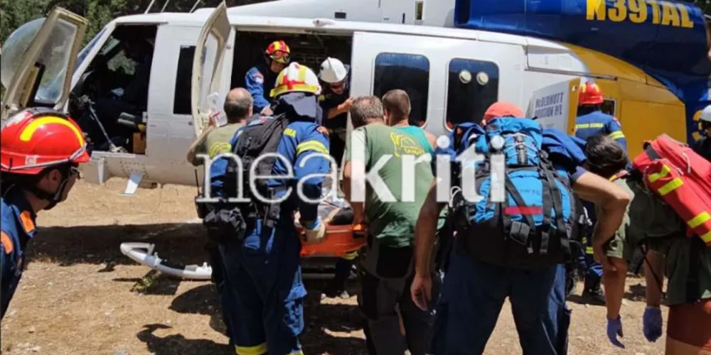 Χανιά: Σε κρίσιμη κατάσταση ο 45χρονος Ισπανός που ακρωτηριάστηκε από πτώση βράχου στο Φαράγγι της Σαμαριάς (φωτο – video)