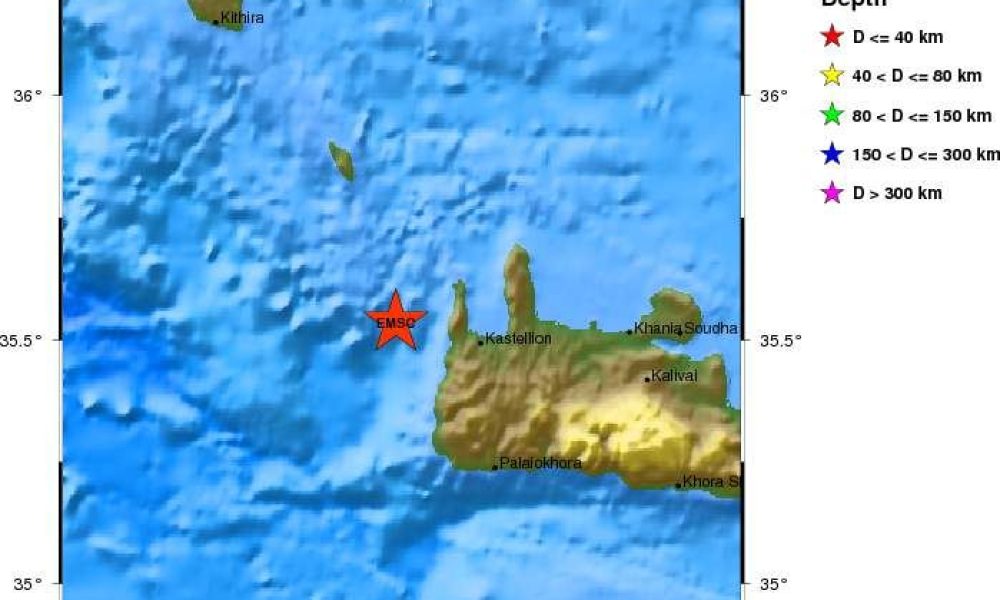 Δύο σεισμοί δυτικά των Χανίων την νύχτα