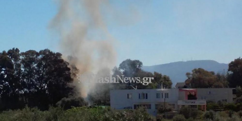 Συναγερμός από φωτιά στα Χανιά, κοντά σε αποθήκες επιχειρήσεων