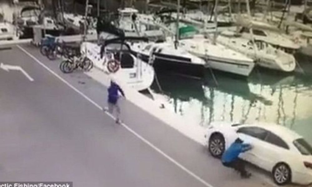 Βίντεο: Ψαράς ξέχασε να βάλει το χειρόφρενο στο αυτοκίνητό του δίπλα στην προβλήτα...