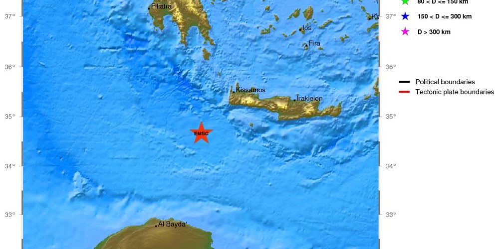 Χανιά: Ισχυρός σεισμός νότια της Παλαιόχωρας