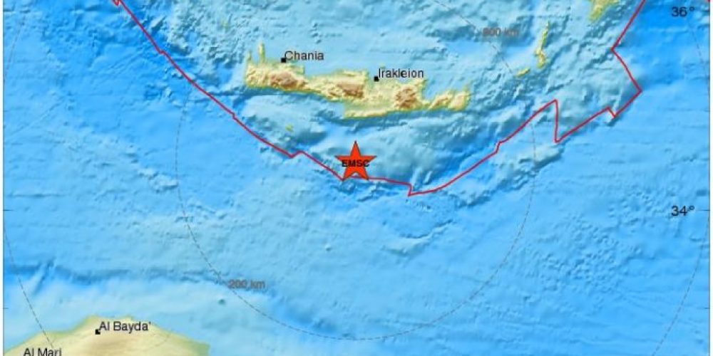 Σεισμός 4,6 βαθμών Ρίχτερ ταρακούνησε την Κρήτη  Αισθητός σε ολόκληρο το νησί