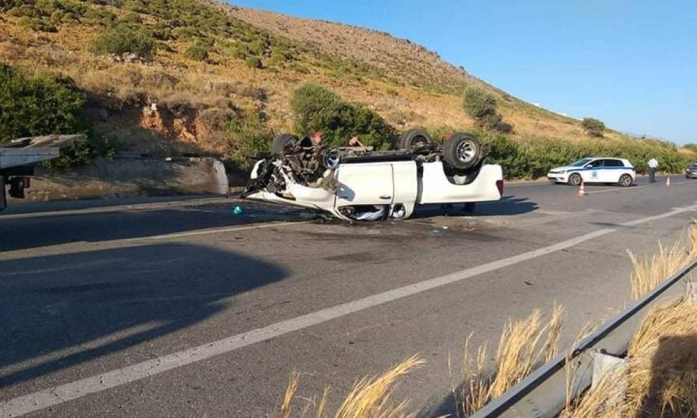 Κρήτη: Νεκρός ένας 44χρονος από το τροχαίο στην εθνική (φωτο)