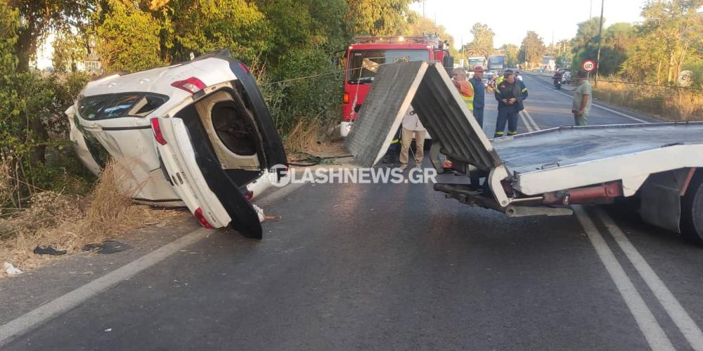 Χανιά: Τροχαίο ατύχημα στην εθνική – Οδηγός έχασε τον έλεγχο και ανατράπηκε