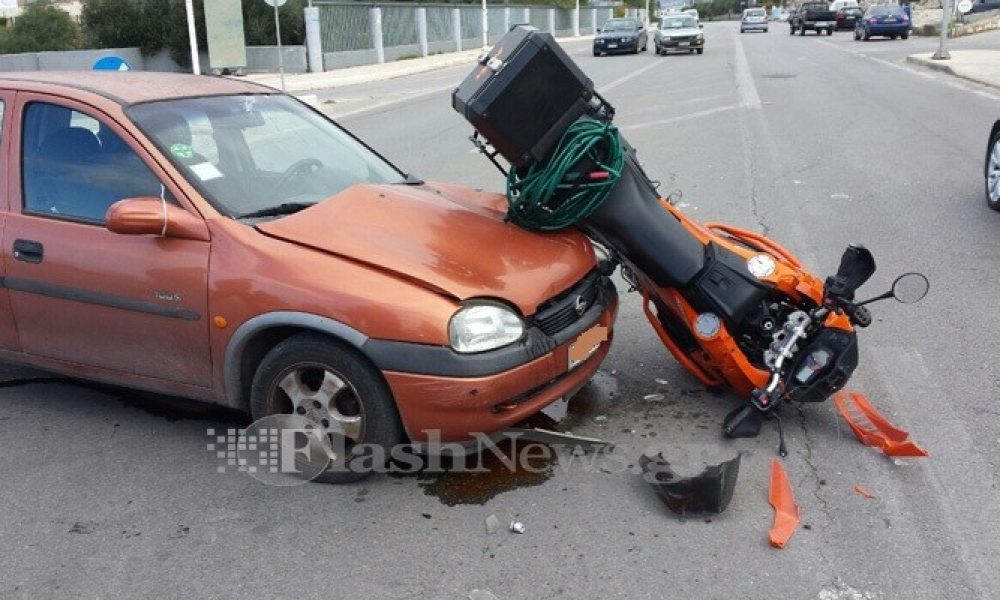Τροχαίο ατύχημα στα Κουνουπιδιανά με τραυματία οδηγό μοτοσικλέτας (φωτο)