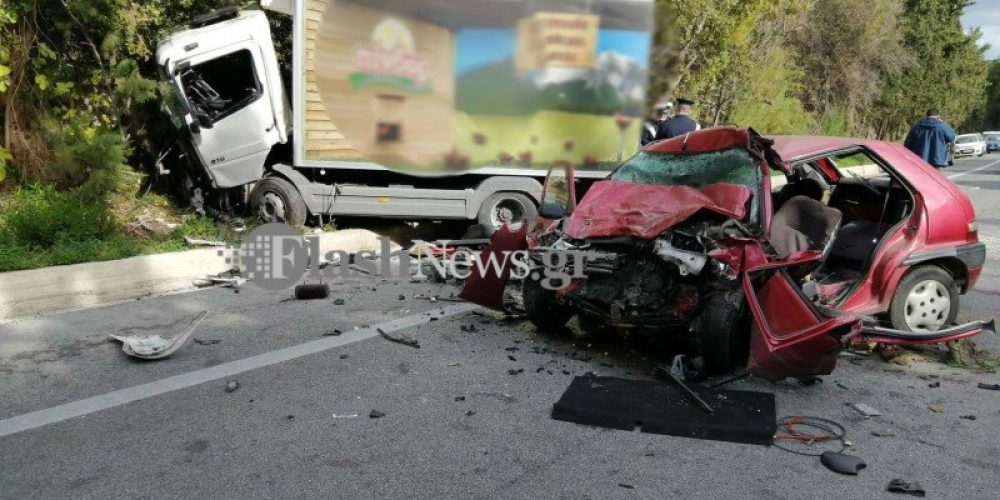 Θανατηφόρο τροχαίο στα Χανιά – ΙΧ συγκρούστηκε με φορτηγό στον ΒΟΑΚ (φωτο)