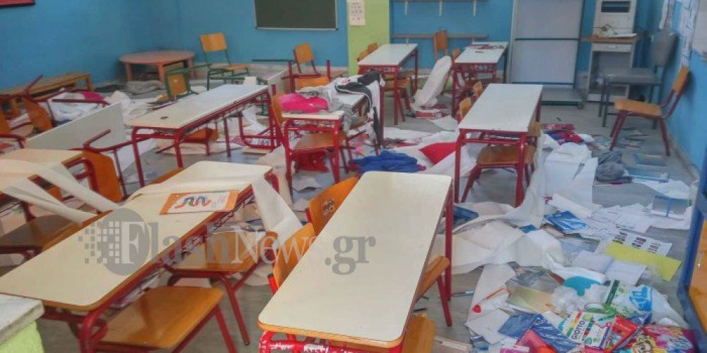 Απίστευτες εικόνες στο δημοτικό σχολείο Νεροκούρου – Βάνδαλοι κατέστρεψαν αίθουσες