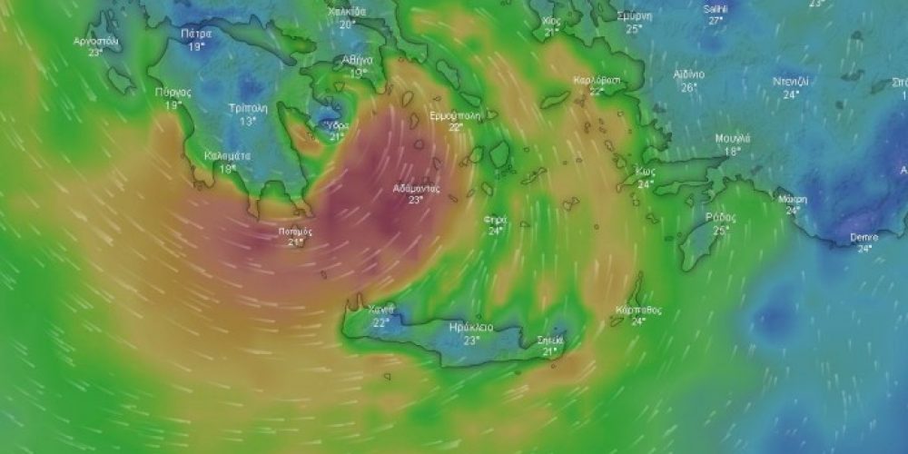 Επιβεβαιώνονται οι τελευταίες προγνώσεις – Ξυστά από την Κρήτη ο κυκλώνας
